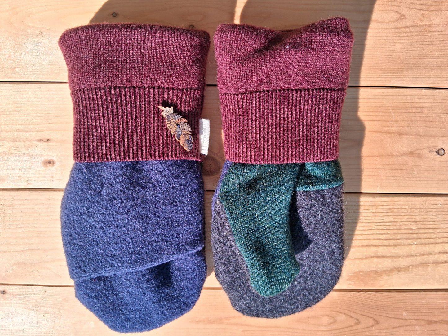 100% felted wool mittens
