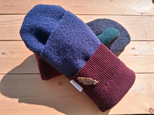 100% felted wool mittens